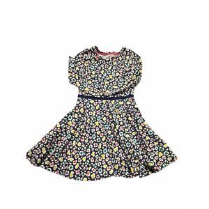 Mini Boden Girls Navy Abstract Spot Print Long Sleeve Dress Size 9–10Y (140cm)